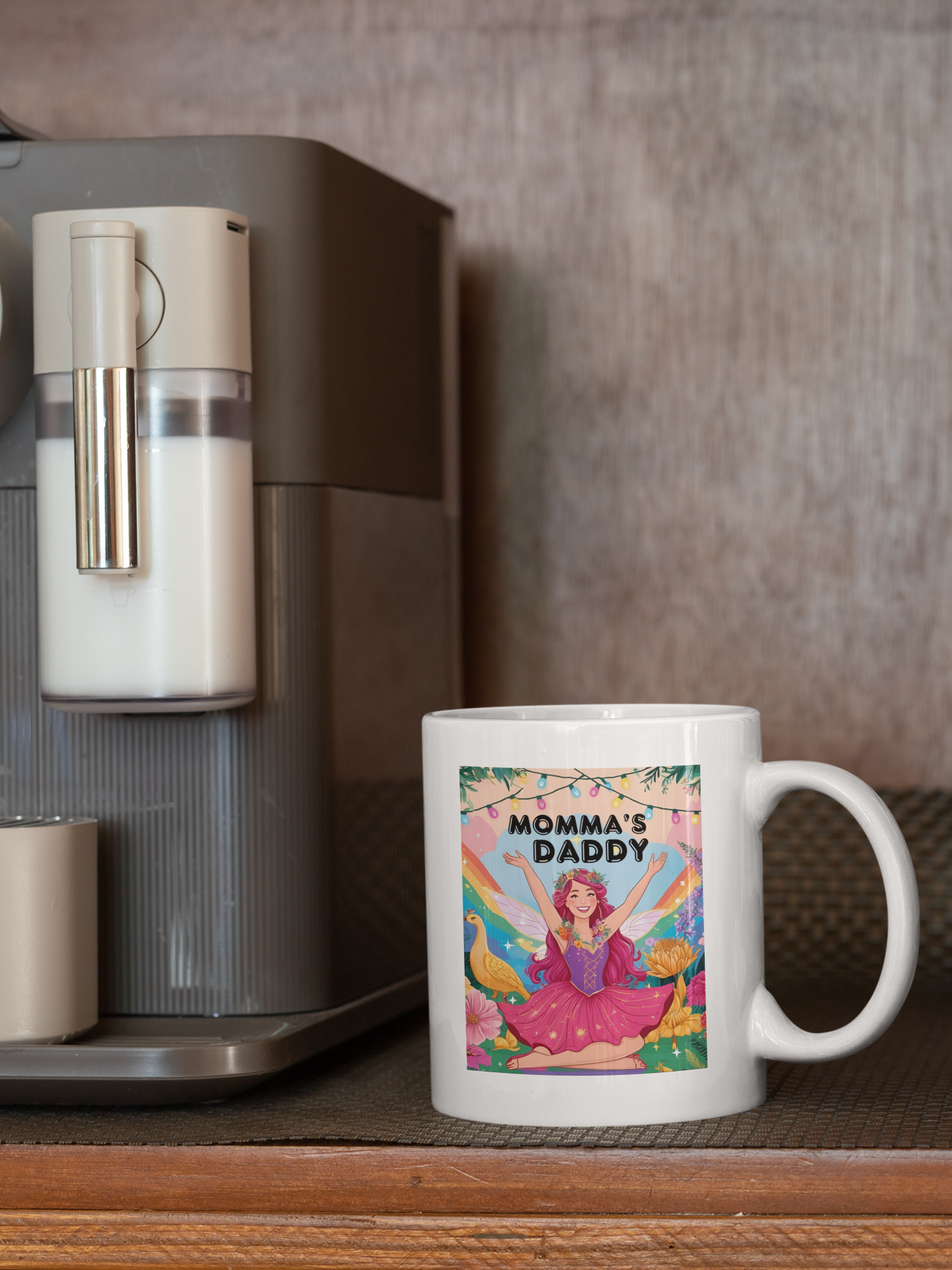 Rainbow Fairy Magical Mug – Momma's Daddy™| LGBTQ Pride Mug | Gift for Single Mom | Mother’s Day Present Idea