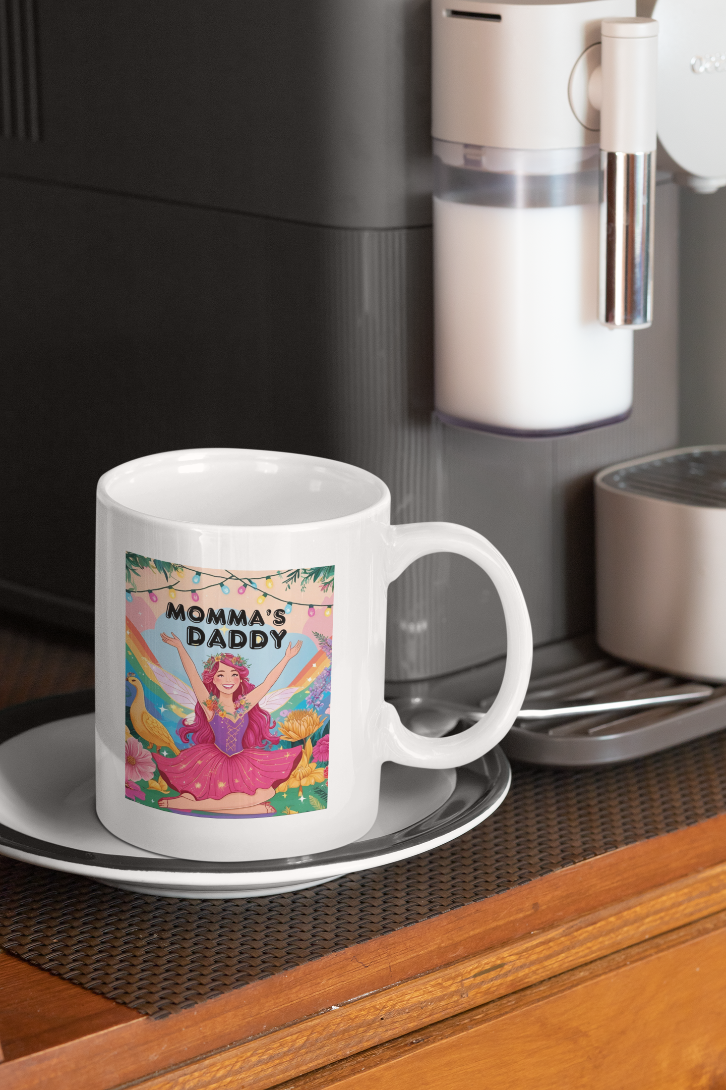 Rainbow Fairy Magical Mug – Momma's Daddy™| LGBTQ Pride Mug | Gift for Single Mom | Mother’s Day Present Idea