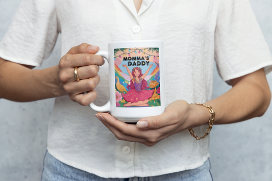 Rainbow Fairy Magical Mug – Momma's Daddy™| LGBTQ Pride Mug | Gift for Single Mom | Mother’s Day Present Idea